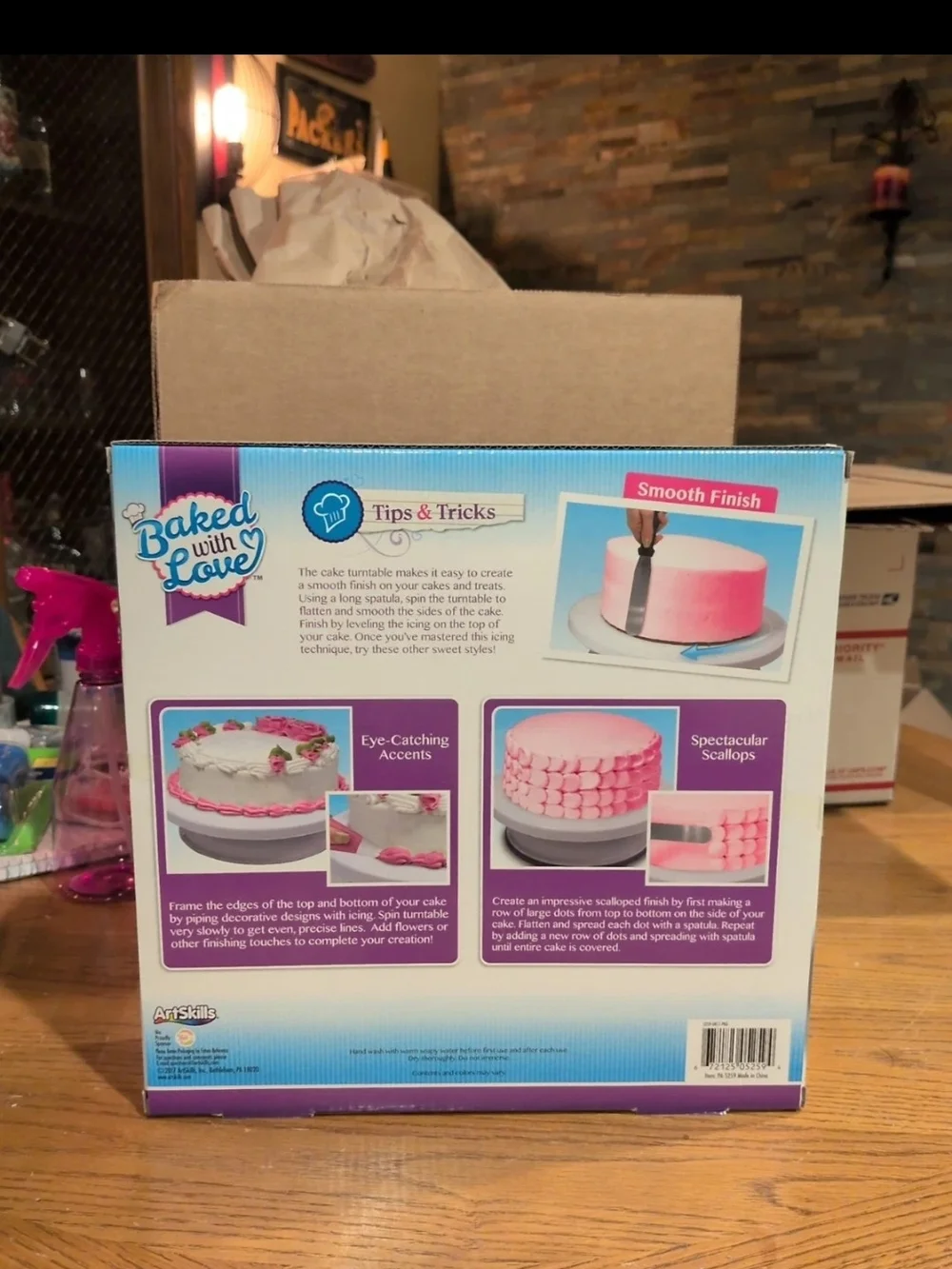 Pink Round Cake Turntable - Spinning Decorating Platform